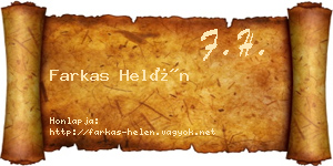 Farkas Helén névjegykártya